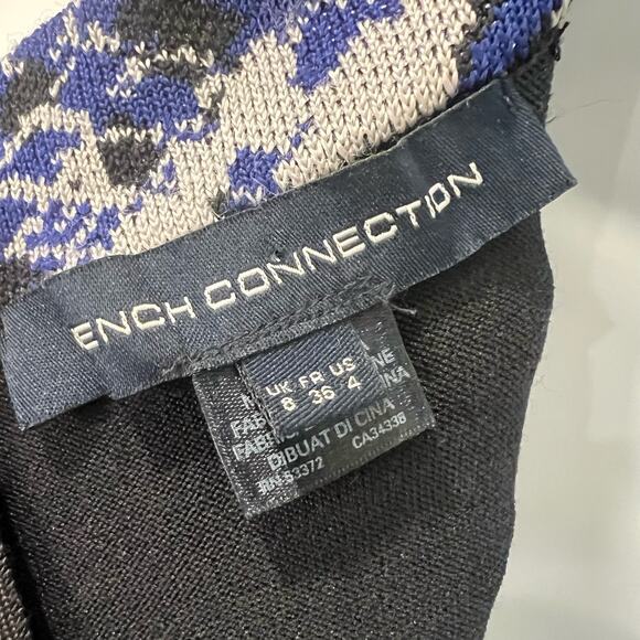 French Connection Knit Spotlight Boa Sleeveless Layered Bodycon Dress size 4 - Picture 9 of 11